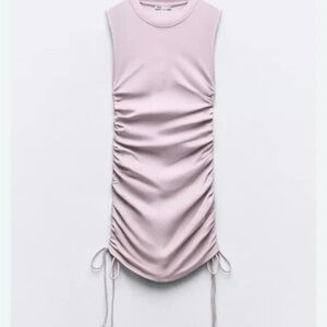 Zara Ruched Sleeveless Tank Top - Soft Lilic